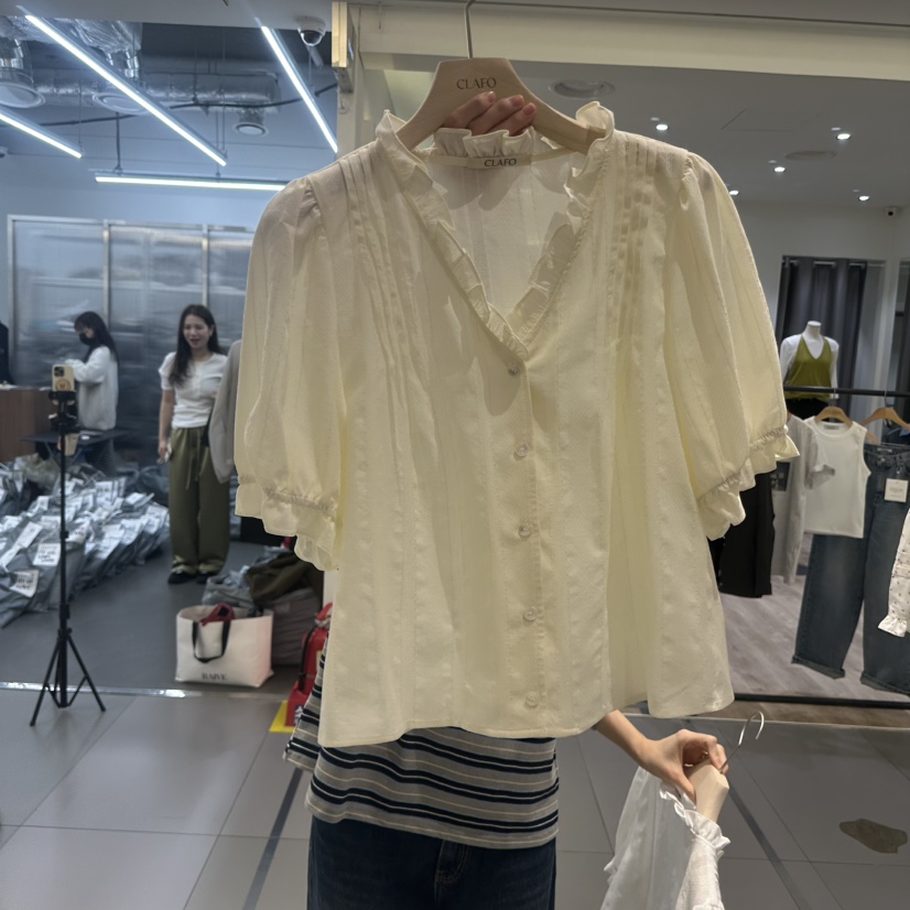CLAFO韓國直郵女裝新款人氣時尚推薦26春夏熱賣襯衫蕾絲衫CLAFO襯衫/蕾絲衫圖色2