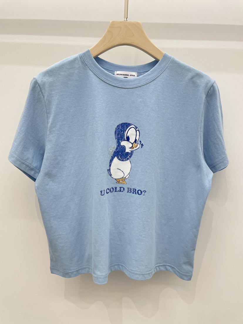 NYLON韓國直郵實拍女裝新款職業時尚人氣26春夏熱賣T恤鵝NYLONT恤圖色3