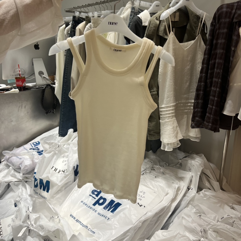 NUESE韓國東大門代購女裝新款熱賣26春夏職業人氣吊帶背心NUESE吊帶/背心圖色1