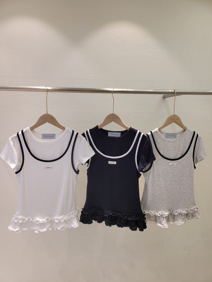 THE OTHER韓國代購女士新品休閑職業推薦人氣熱賣T恤假兩件THE OTHERT恤