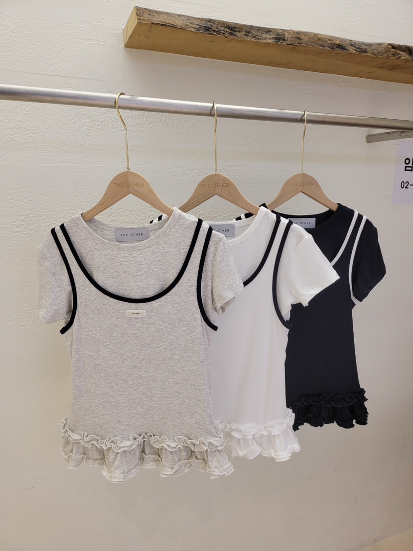 THE OTHER韓國代購女士新品休閑職業推薦人氣熱賣T恤假兩件THE OTHERT恤