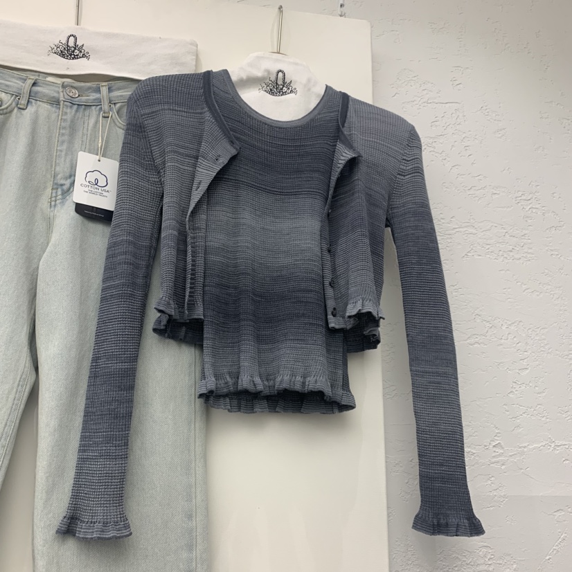 MILUI韓國東大門代購女裝新款26春夏休閑人氣套裝套裝開衫MILUI套裝圖色2