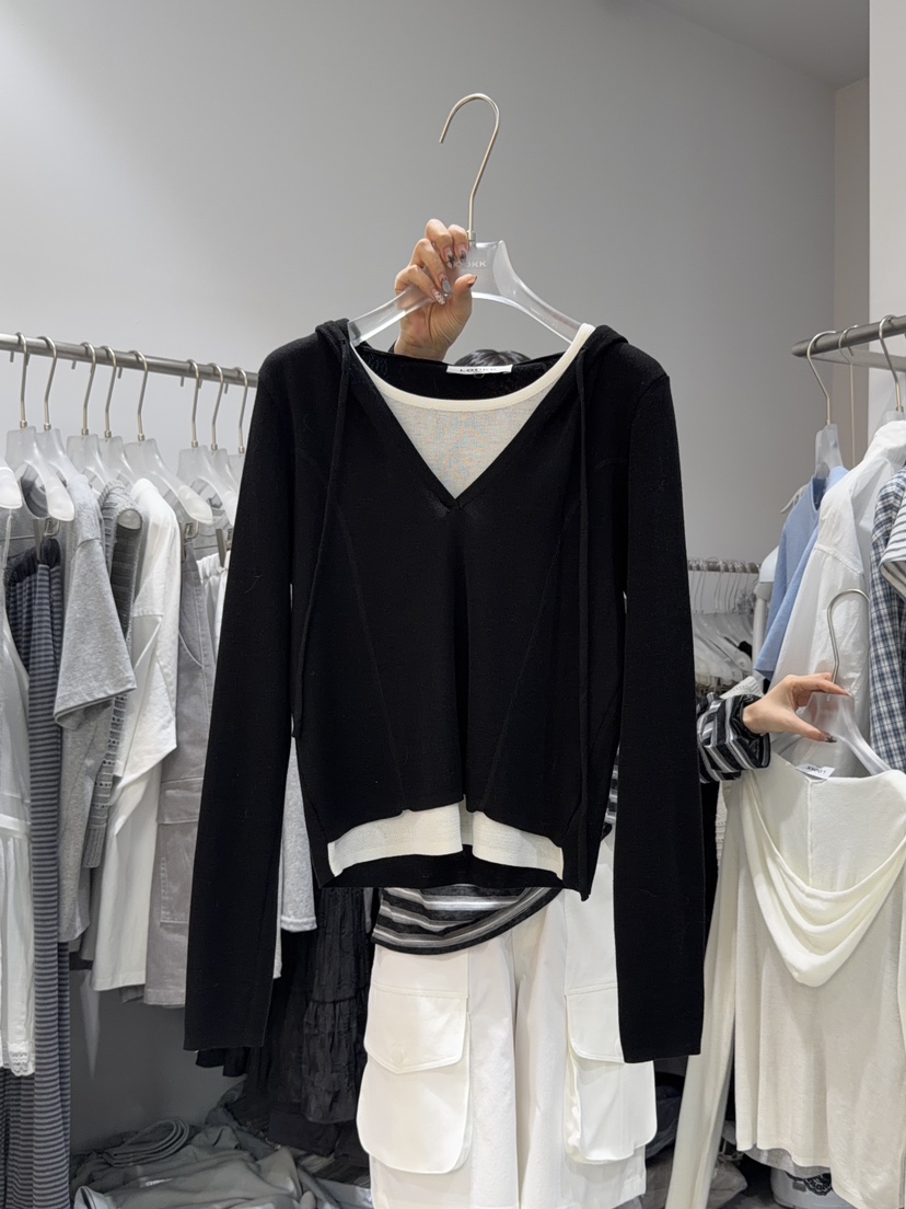 LOOKK/MIMME韓國東大門代購女裝新品人氣針織衫連帽針織衫雙層LOOKK/MIMME針織衫圖色3