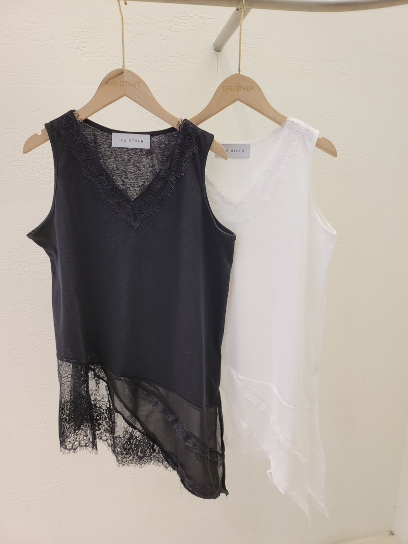 THE OTHER韓國東大門直郵女士新款推薦連衣裙不對稱蕾絲THE OTHER連衣裙