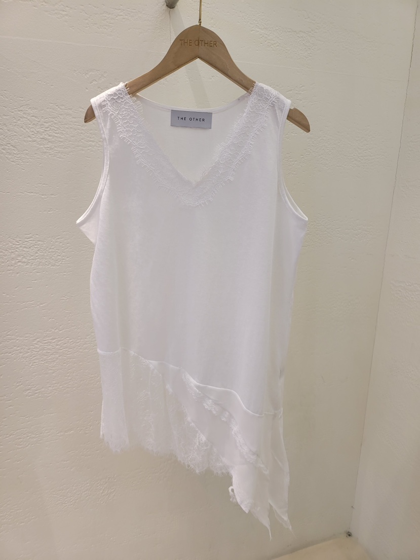 THE OTHER韓國東大門直郵女士新款推薦連衣裙不對稱蕾絲THE OTHER連衣裙圖色1