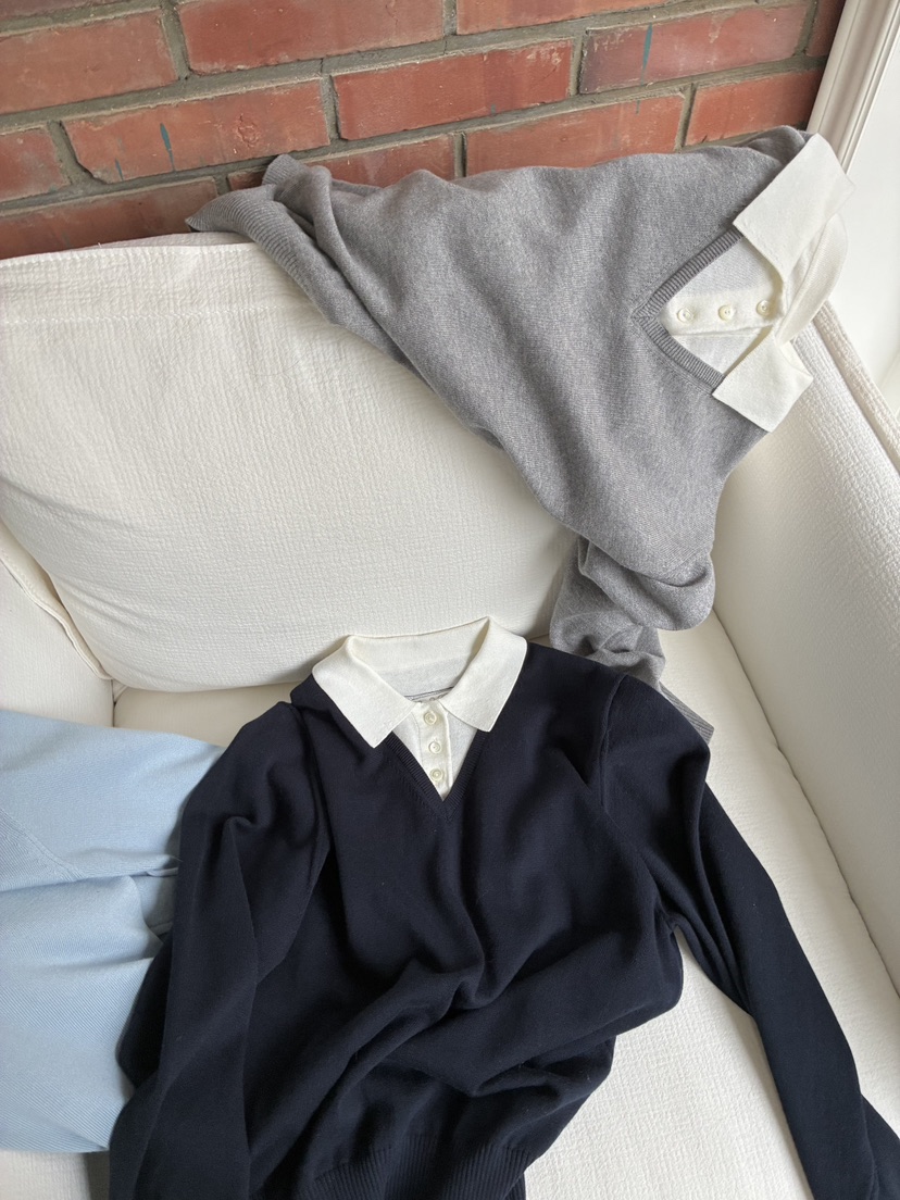 ERUME韓國直郵女裝新款時尚26春夏人氣推薦休閑針織衫假兩件ERUME針織衫