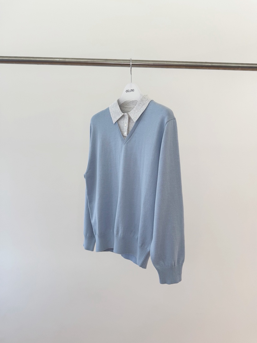 ERUME韓國直郵女裝新款時尚26春夏人氣推薦休閑針織衫假兩件ERUME針織衫圖色1