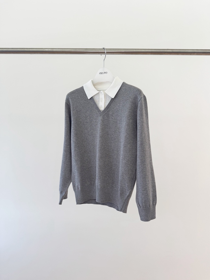 ERUME韓國直郵女裝新款時尚26春夏人氣推薦休閑針織衫假兩件ERUME針織衫圖色2