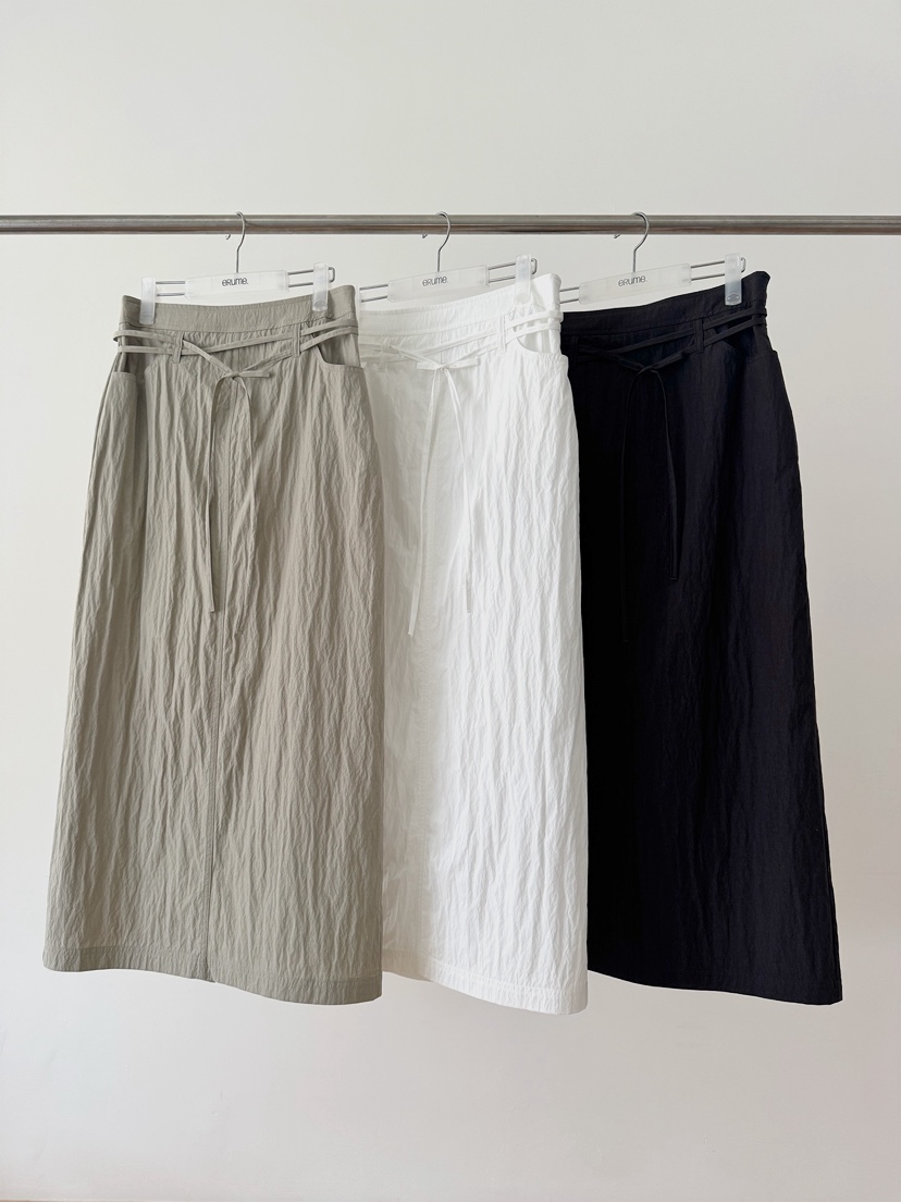 ERUME韓國東大門代購女士新款熱賣休閑推薦26春夏長裙含腰繩ERUME長裙