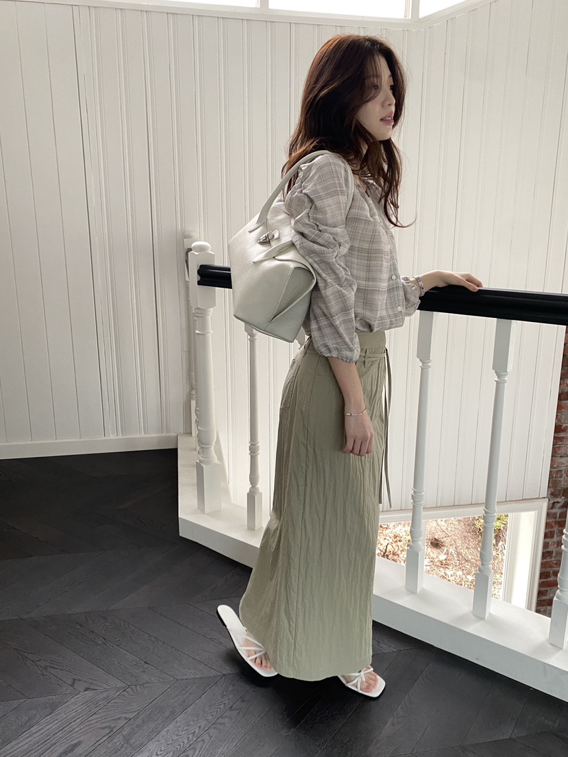 ERUME韓國東大門代購女士新款熱賣休閑推薦26春夏長裙含腰繩ERUME長裙