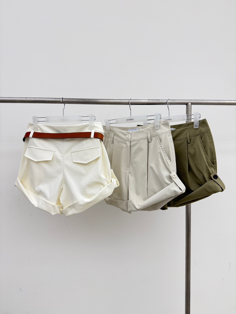 CM韓國直郵實拍女裝新款職業26春夏時尚熱賣短褲不含腰帶CM_centimeter短褲