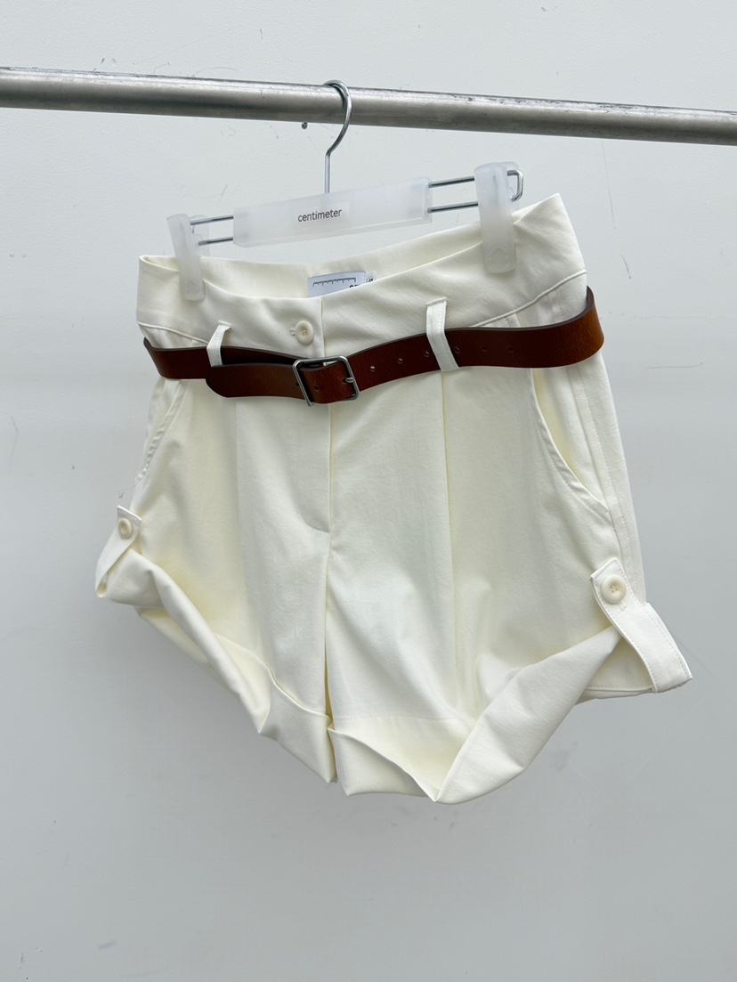 CM韓國直郵實拍女裝新款職業26春夏時尚熱賣短褲不含腰帶CM_centimeter短褲圖色1