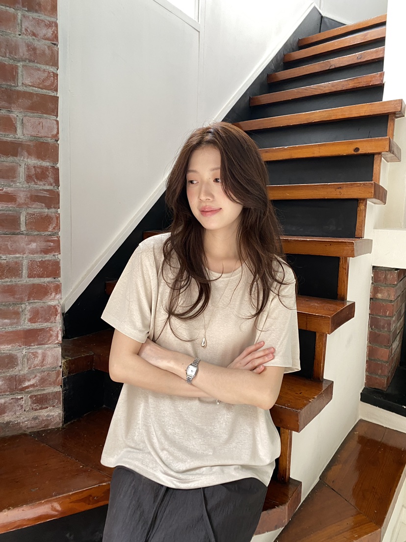 ERUME韓國東大門直郵女裝新款時尚職業推薦休閑人氣26春夏T恤ERUMET恤