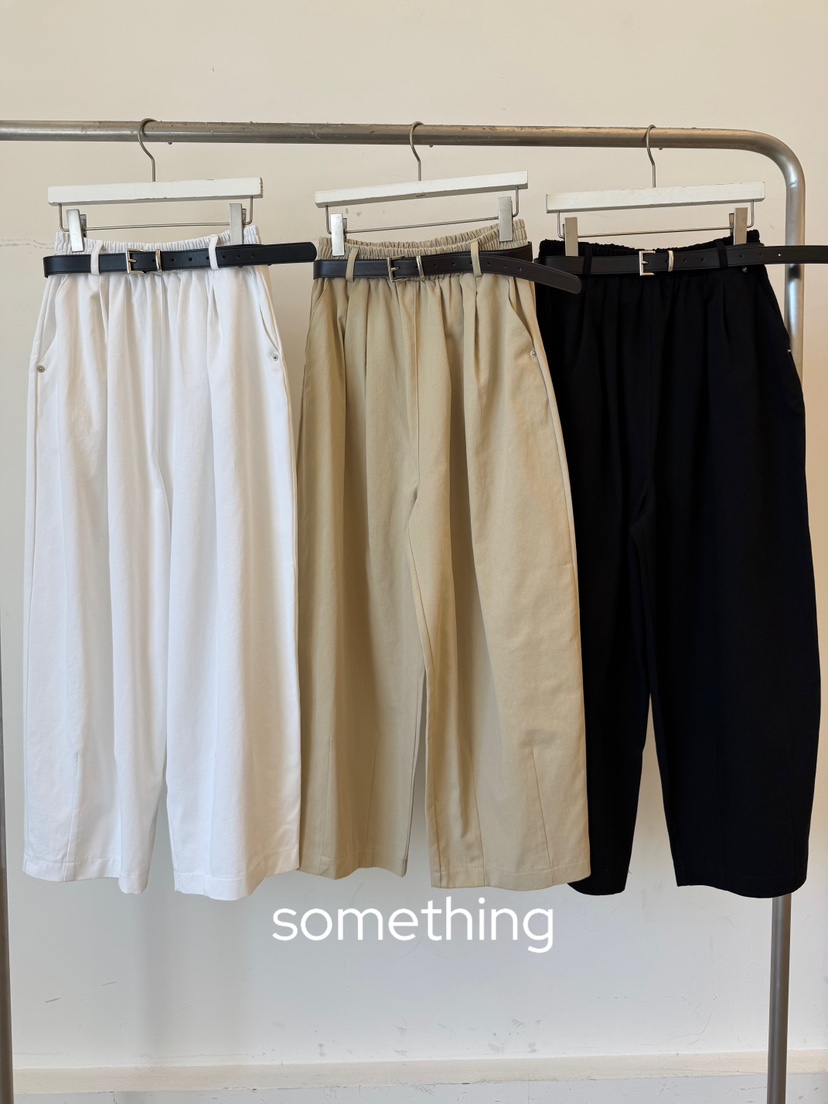 SOMETHING-L/FANCY韓國東大門直郵女裝新品休閑休閑褲含腰帶SOMETHING-L/FANCY休閑褲