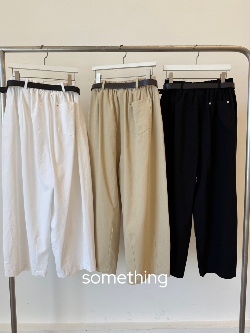 SOMETHING-L/FANCY韓國東大門直郵女裝新品休閑休閑褲含腰帶SOMETHING-L/FANCY休閑褲