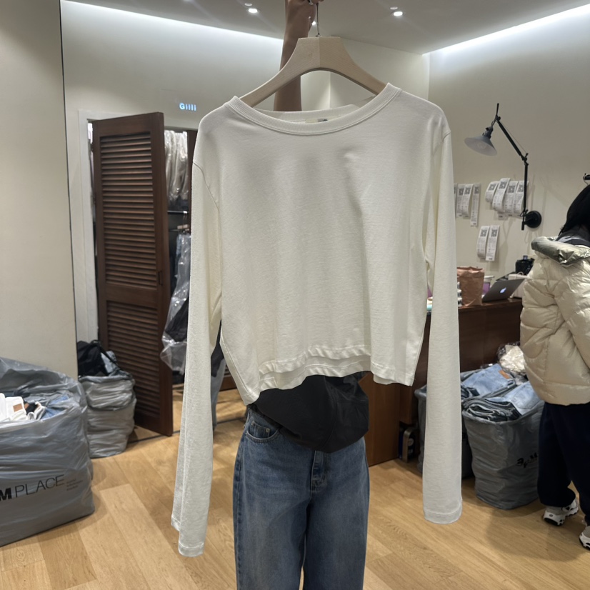 GILLI韓國東大門代購女士新款職業推薦熱賣休閑26春夏長袖T恤GILLI長袖T恤圖色1