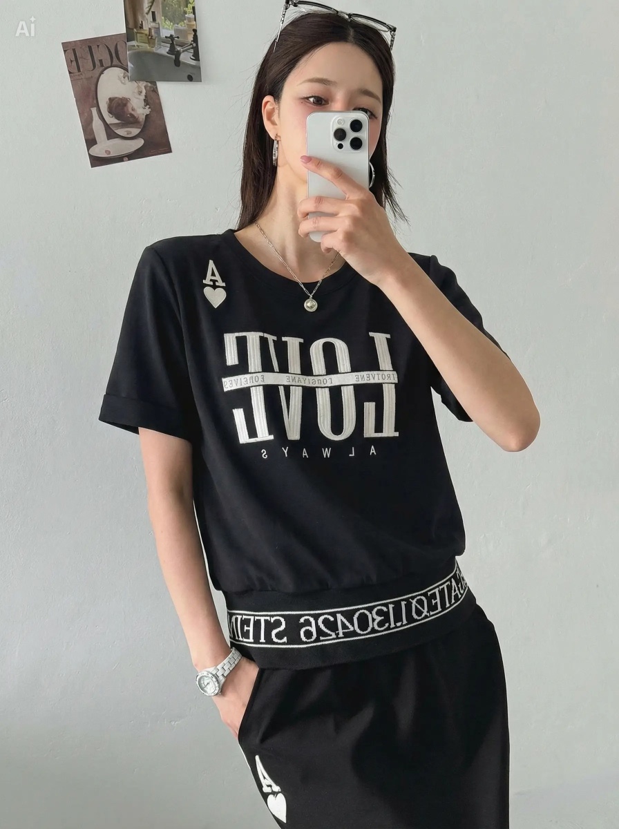 IAAN韓國直郵實拍女士新款人氣時尚26春夏熱賣休閑職業T恤iaAnT恤