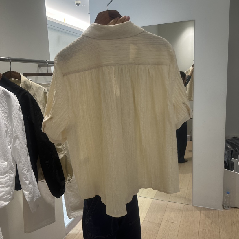 AGO韓國直郵女裝新品時尚休閑26春夏職業推薦襯衫蕾絲衫褶皺AGO襯衫/蕾絲衫