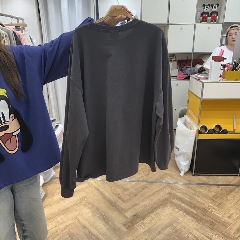 DE LINE韓國東大門代購女士新款26春夏職業人氣推薦長袖T恤DE LINE長袖T恤