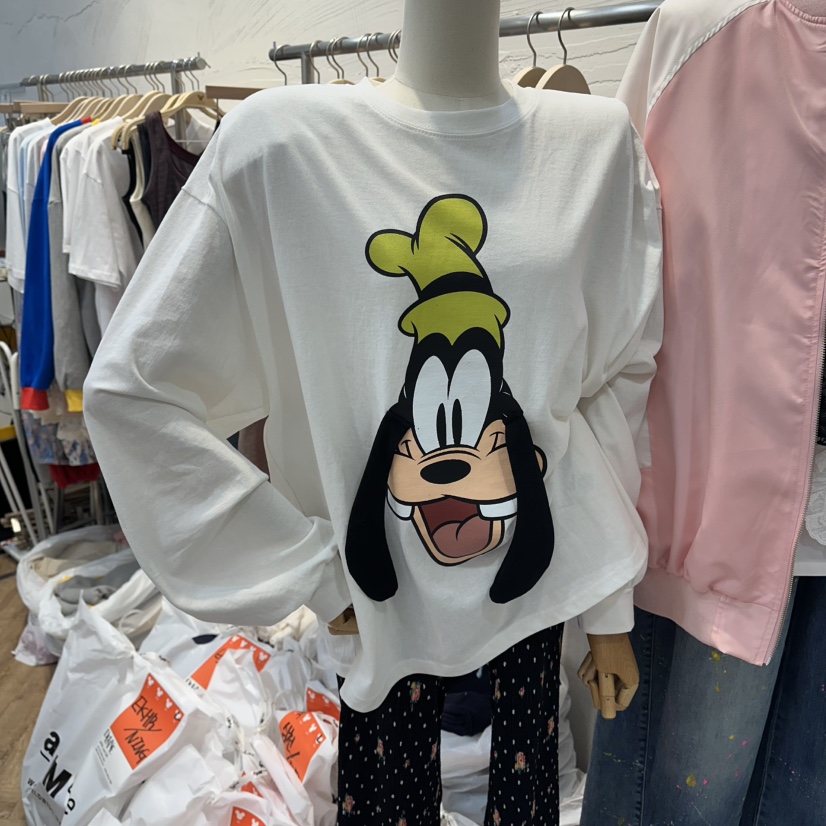 DE LINE韓國東大門代購女士新款26春夏職業人氣推薦長袖T恤DE LINE長袖T恤圖色1