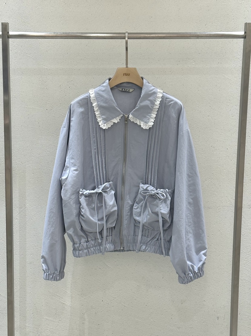 FIZZ韓國直郵實拍女裝新款推薦人氣職業熱賣夾克口袋褶裥FIZZ夾克圖色1