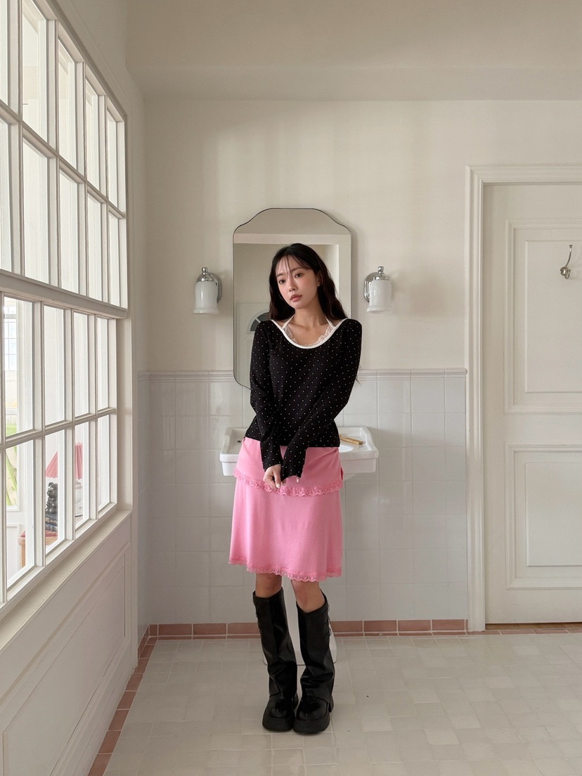 MORE THAN-P韓國東大門代購女士新款26春夏長袖T恤假兩件MORE THAN長袖T恤