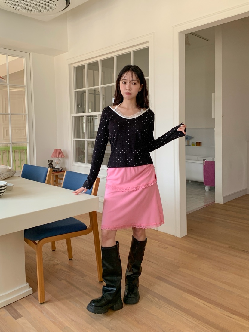 MORE THAN-P韓國東大門代購女士新款26春夏長袖T恤假兩件MORE THAN長袖T恤