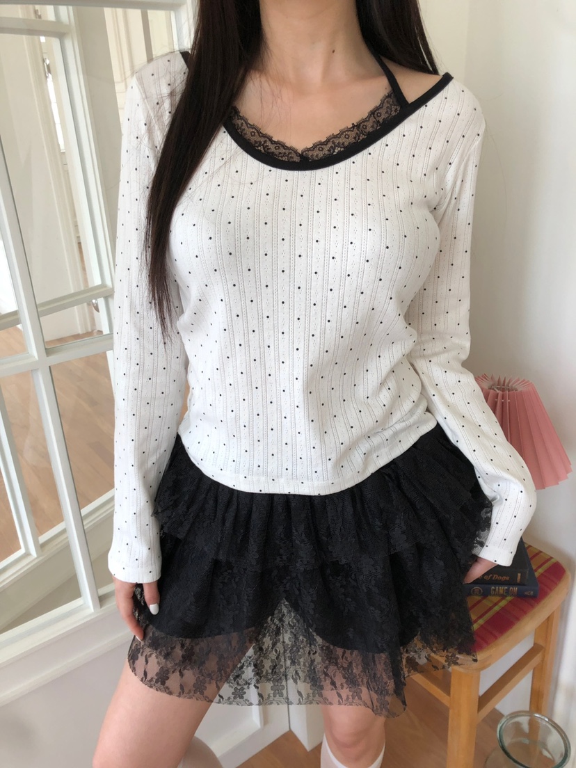 MORE THAN-P韓國東大門代購女士新款26春夏長袖T恤假兩件MORE THAN長袖T恤