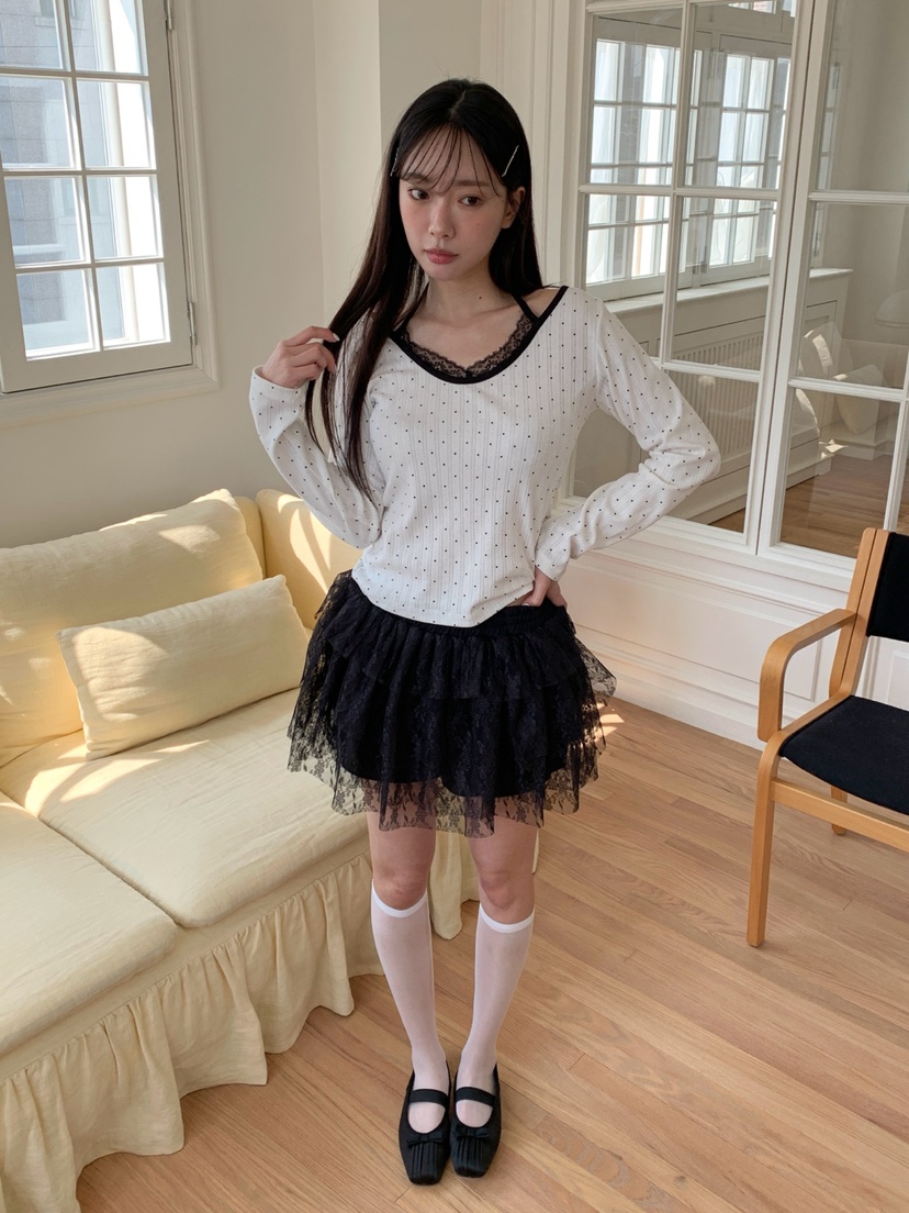 MORE THAN-P韓國東大門代購女士新款26春夏長袖T恤假兩件MORE THAN長袖T恤