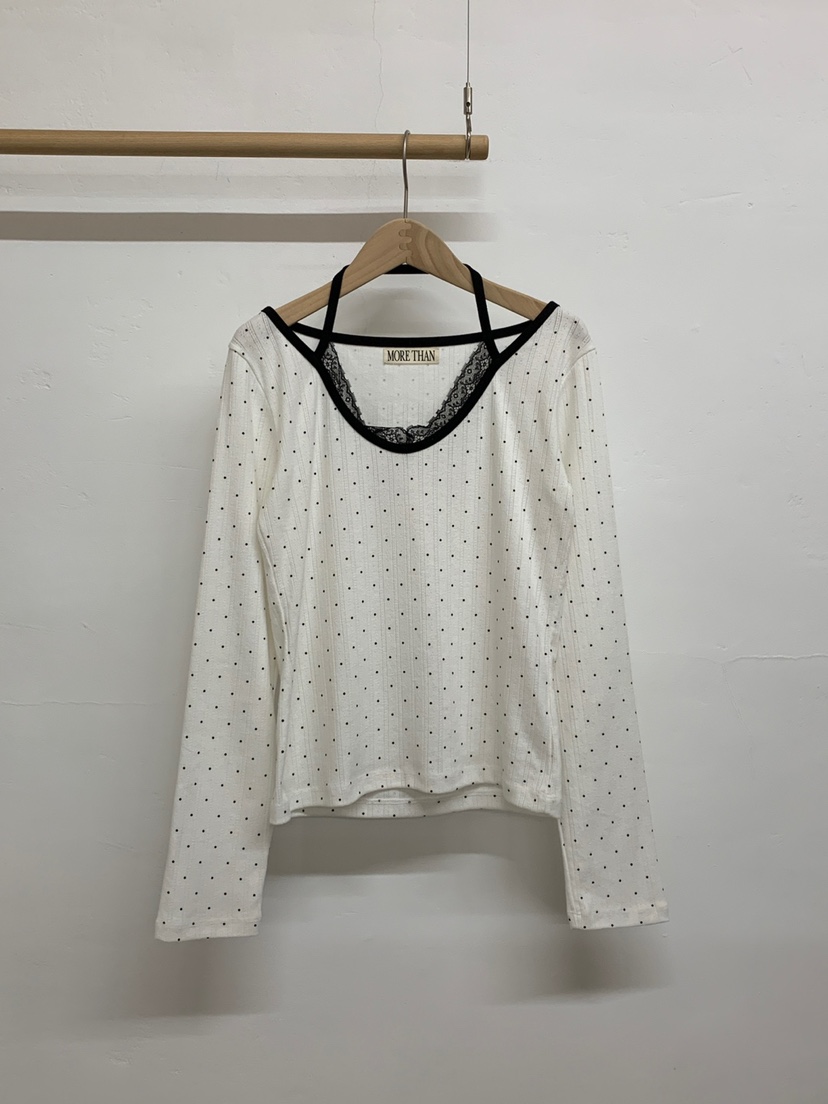 MORE THAN-P韓國東大門代購女士新款26春夏長袖T恤假兩件MORE THAN長袖T恤圖色1