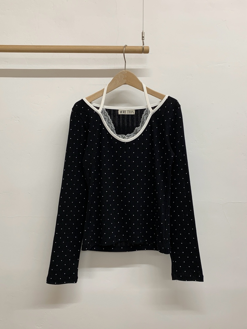 MORE THAN-P韓國東大門代購女士新款26春夏長袖T恤假兩件MORE THAN長袖T恤圖色3