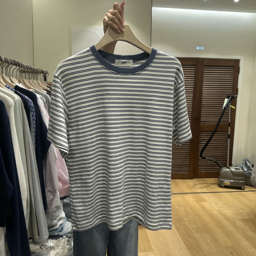 GILLI韓國東大門直郵女士新品時尚26春夏熱賣職業推薦T恤GILLIT恤圖色1藍色
