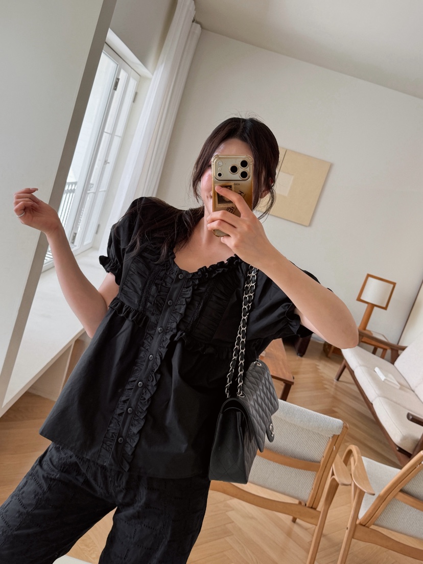 81 MARKET-L韓國直郵實拍女士新品休閑熱賣時尚襯衫蕾絲衫81 MARKET-L襯衫/蕾絲衫