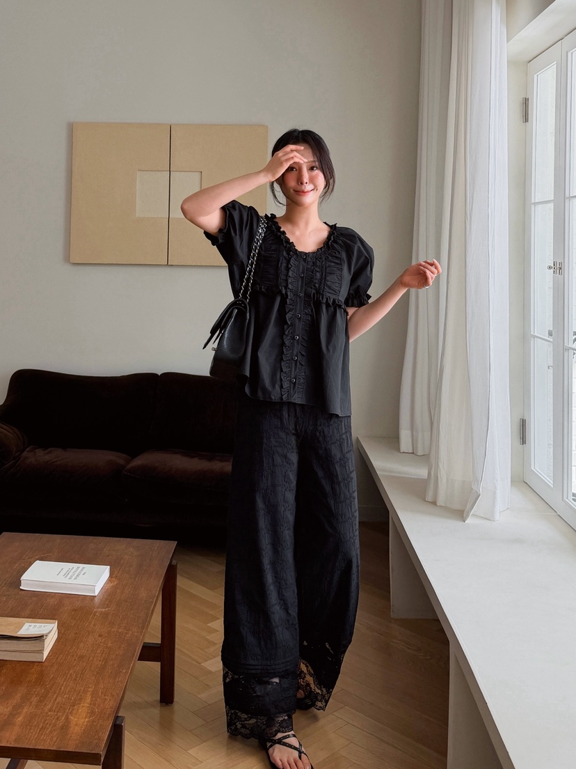 81 MARKET-L韓國直郵實拍女士新品休閑熱賣時尚襯衫蕾絲衫81 MARKET-L襯衫/蕾絲衫