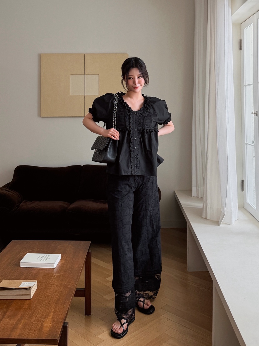 81 MARKET-L韓國直郵實拍女士新品休閑熱賣時尚襯衫蕾絲衫81 MARKET-L襯衫/蕾絲衫