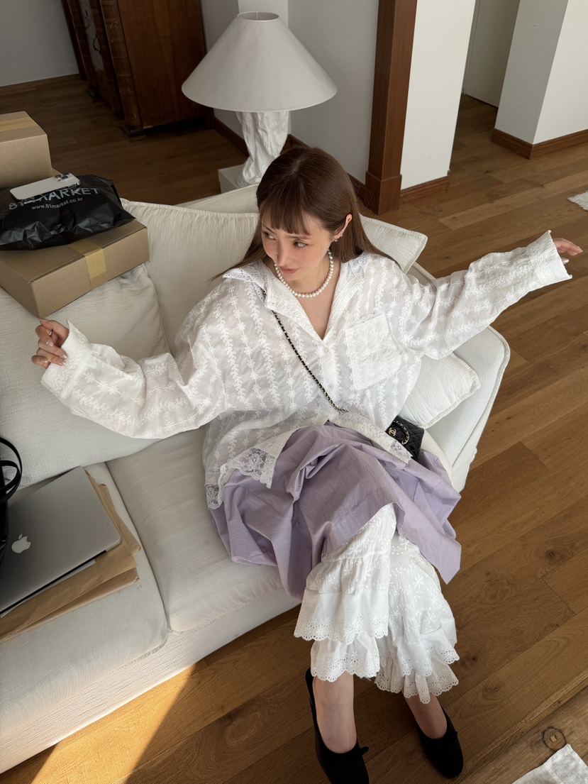 81 MARKET-L韓國代購女裝新品時尚休閑推薦人氣襯衫蕾絲衫81 MARKET-L襯衫/蕾絲衫