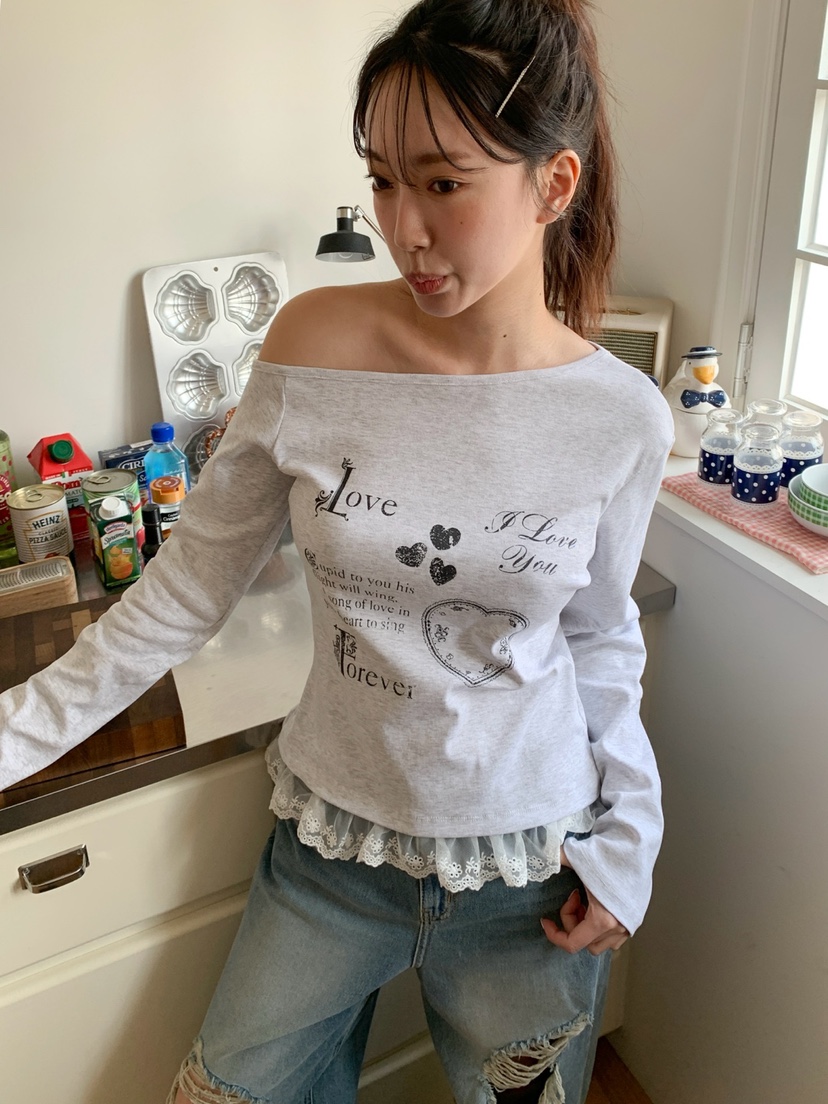 MORE THAN-P韓國直郵女裝新款推薦人氣休閑長袖T恤假兩件MORE THAN長袖T恤