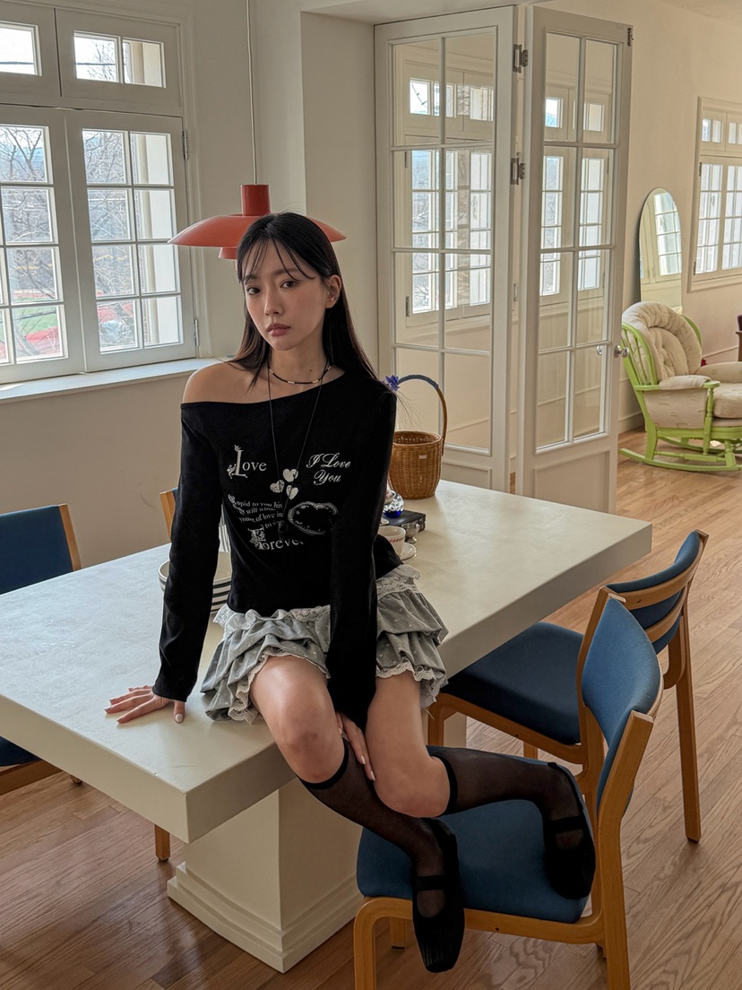 MORE THAN-P韓國直郵女裝新款推薦人氣休閑長袖T恤假兩件MORE THAN長袖T恤