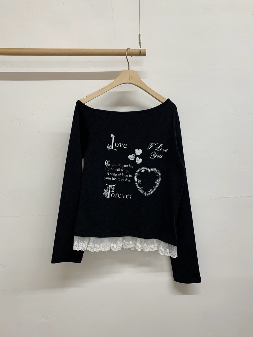 MORE THAN-P韓國直郵女裝新款推薦人氣休閑長袖T恤假兩件MORE THAN長袖T恤圖色3黑色