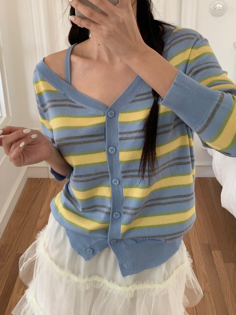 MORE THAN-P韓國東大門直郵女裝新品職業26春夏針織衫開衫MORE THAN針織衫