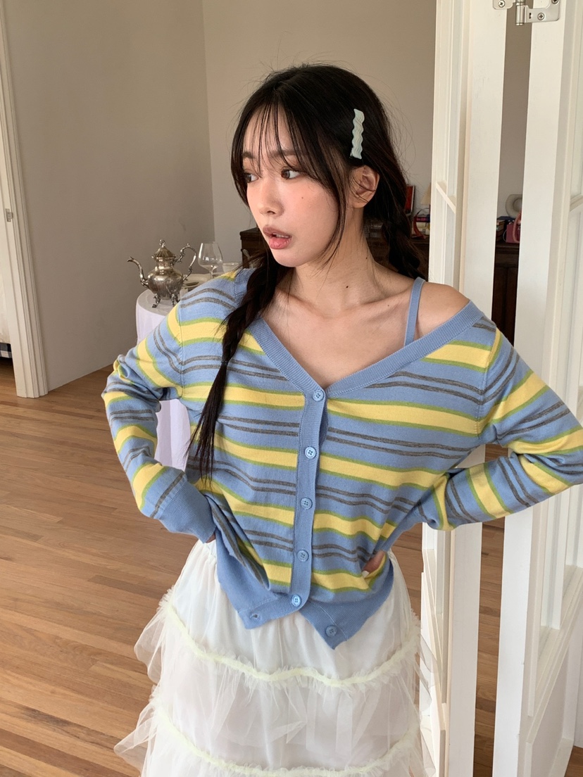 MORE THAN-P韓國東大門直郵女裝新品職業26春夏針織衫開衫MORE THAN針織衫