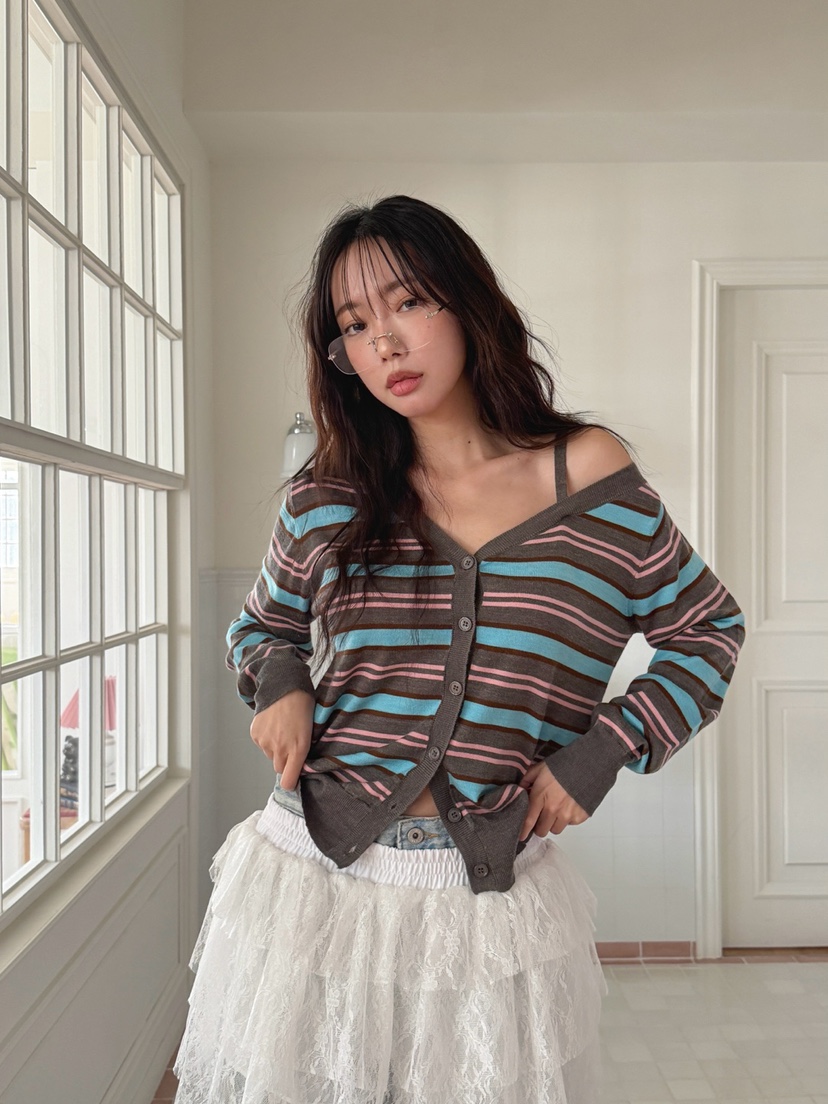 MORE THAN-P韓國東大門直郵女裝新品職業26春夏針織衫開衫MORE THAN針織衫