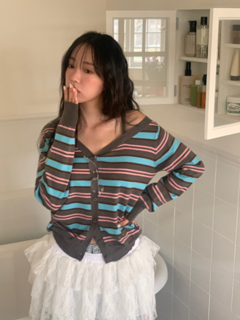 MORE THAN-P韓國東大門直郵女裝新品職業26春夏針織衫開衫MORE THAN針織衫