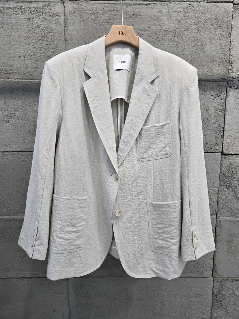 10CC韓國直郵女裝新品26春夏熱賣休閑職業時尚推薦夾克天絲10CC夾克圖色1灰色