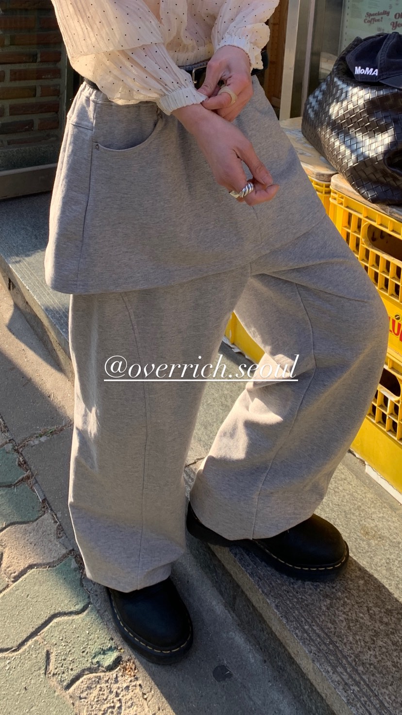 OVER RICH韓國代購女士新款推薦時尚職業人氣裙褲不含腰帶OVER RICH裙褲