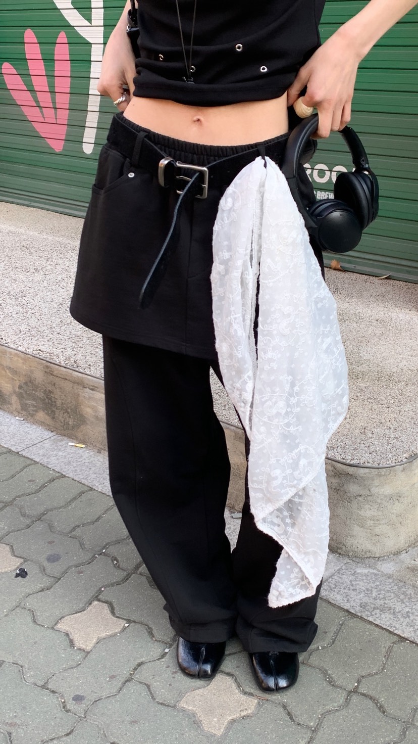 OVER RICH韓國代購女士新款推薦時尚職業人氣裙褲不含腰帶OVER RICH裙褲