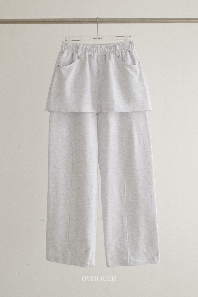 OVER RICH韓國代購女士新款推薦時尚職業人氣裙褲不含腰帶OVER RICH裙褲圖色1