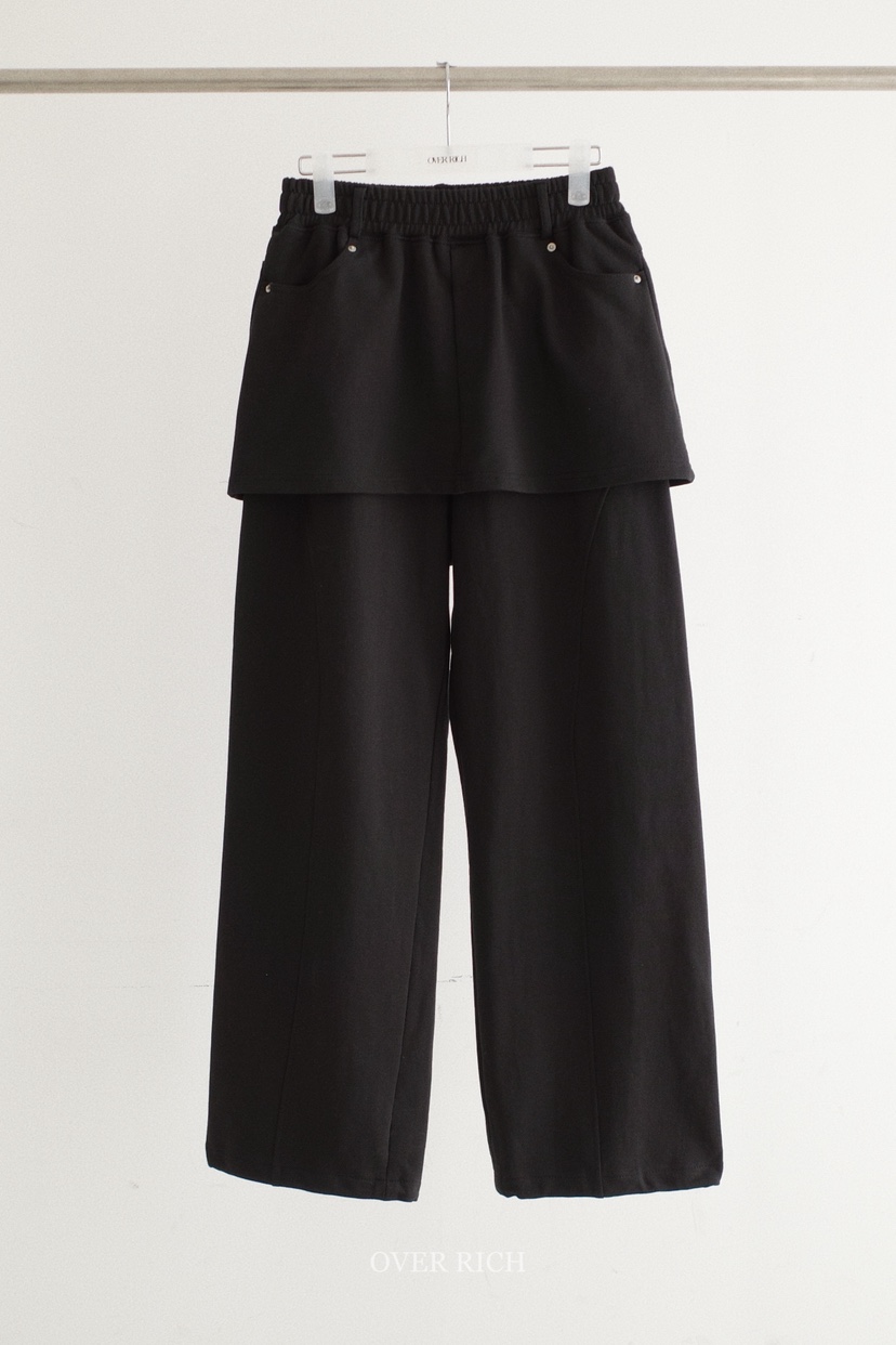 OVER RICH韓國代購女士新款推薦時尚職業人氣裙褲不含腰帶OVER RICH裙褲圖色2