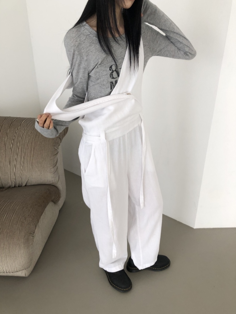 OVER RICH韓國東大門代購女裝新品休閑熱賣背帶褲含腰帶OVER RICH背帶褲