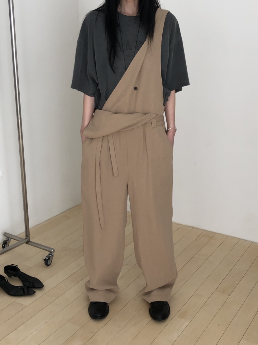 OVER RICH韓國東大門代購女裝新品休閑熱賣背帶褲含腰帶OVER RICH背帶褲